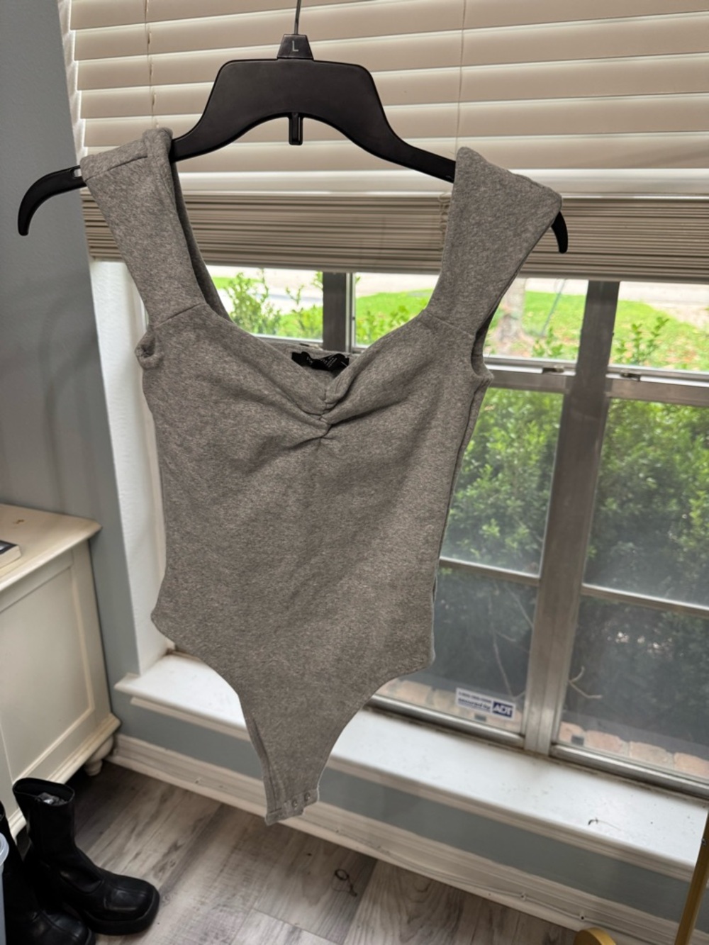 Forever 21 Grey Ribbed Kids One-Piece Bodysuit
